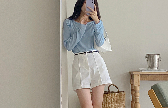 살안타 Pretty fit Corduroy Summer Long-sleeve T-shirt