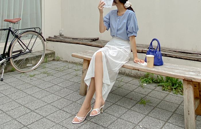 Butter Slit H-line Banding Set-up Skirt