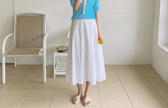 Two-way Style Summer Pleats Long Skirt