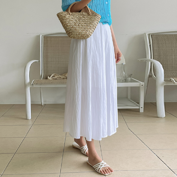 Two-way Style Summer Pleats Long Skirt