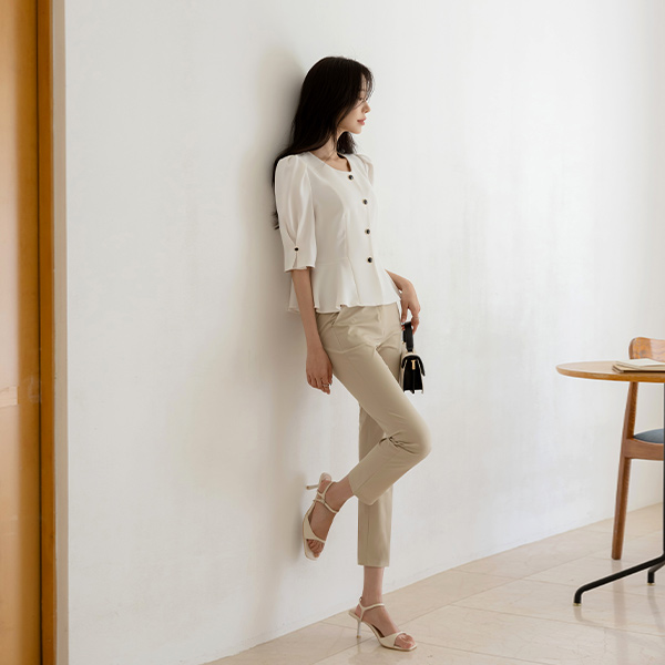 Easy Cool Slim Fit The Back Banding Slacks