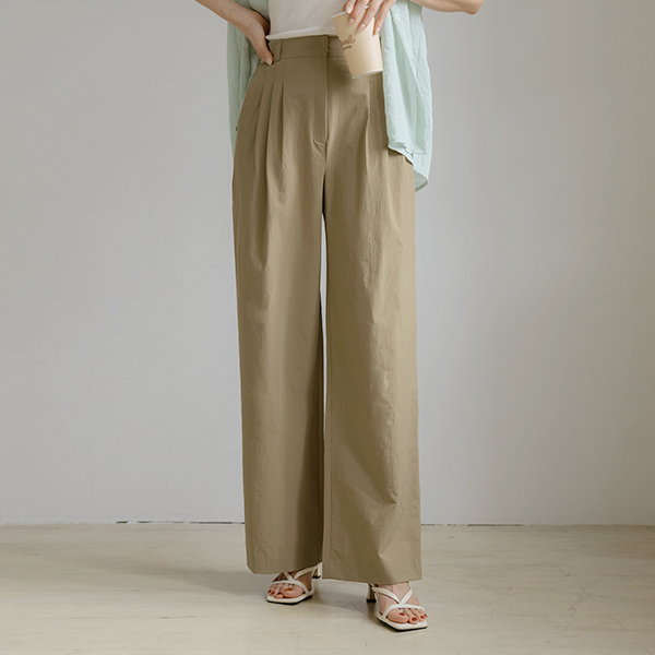 Rustlingly Tight Span Back Banding Wide Slacks