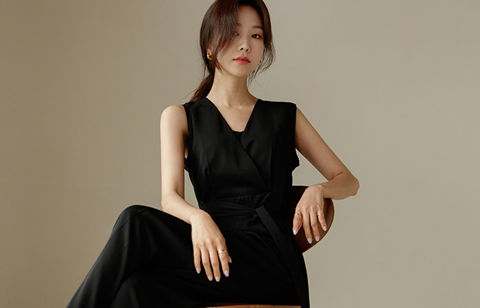 Chic Wrap Belted Soft Long Jumpsuit