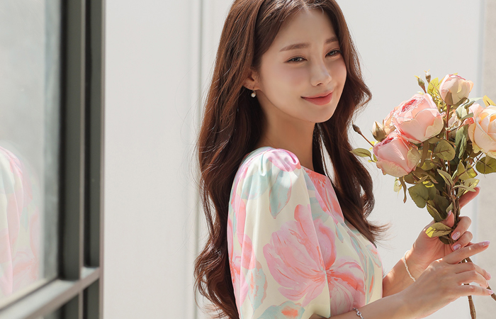 Romantic Summer Flower Mermaid Wrap Dress