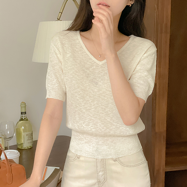 V Neck Summer Short-sleeve Knit