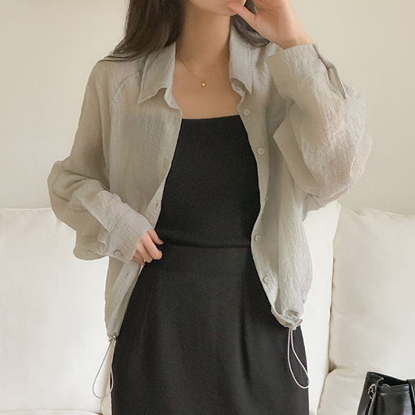 Cool Pleat Hems String Summer Shirt