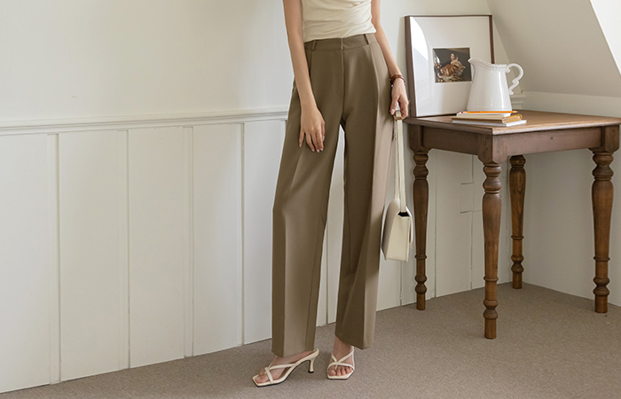 Autumn One Pintuck Long Wide Slacks