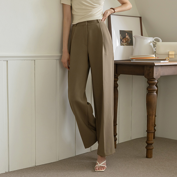 Autumn One Pintuck Long Wide Slacks
