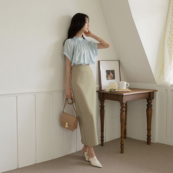 Comfortable Cheese Span Long Maxi H-line Skirt