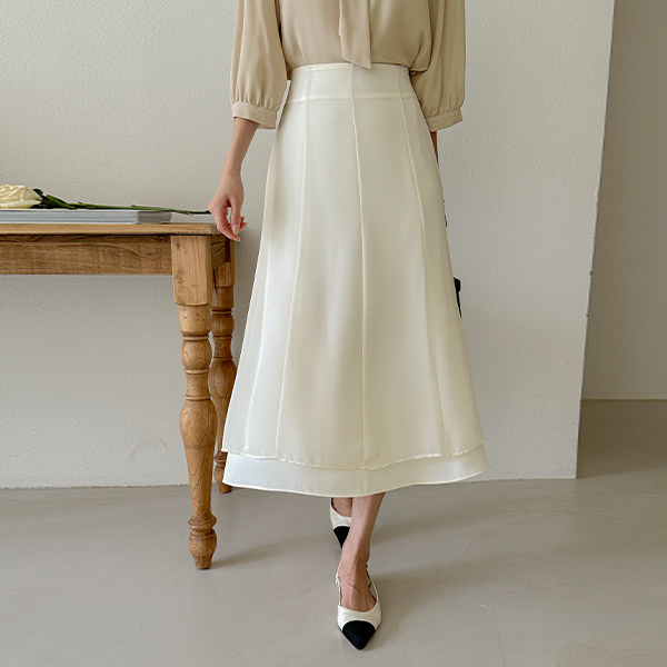 ODE Color Combination Long Skirt