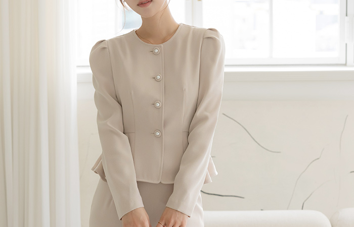 르엘 Peplum Line Set-up Blouse