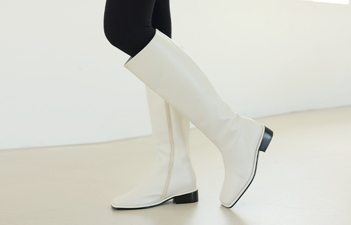 Square Line Stitch Long Boots