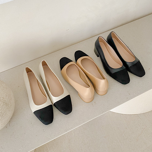 Round front Color Combination Point Shoes