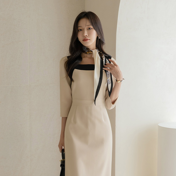 May Color Combination H-line Dress