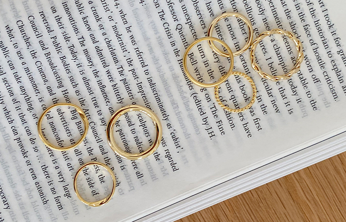 Simple layered Gold Ring (7SET)