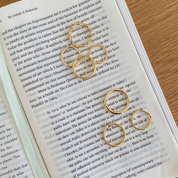 Simple layered Gold Ring (7SET)