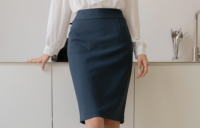 Solid Midi Set-up Skirt