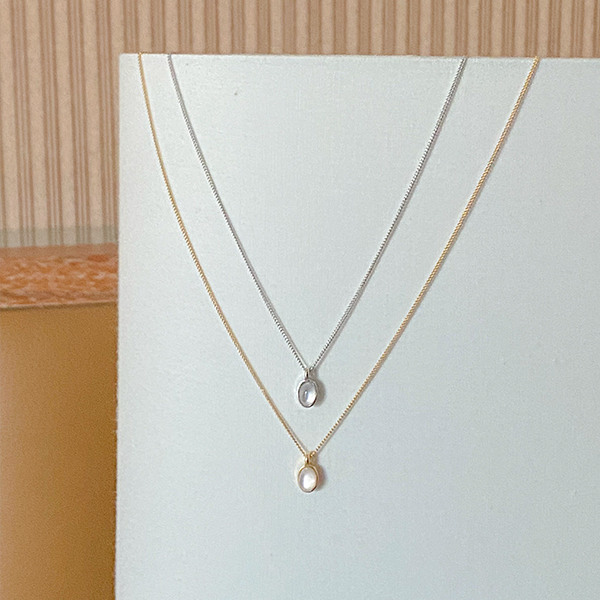 Simple Water drop Precious Stone Necklace