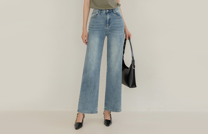 Tight Span wide fit Hidden Banding Denim Pants