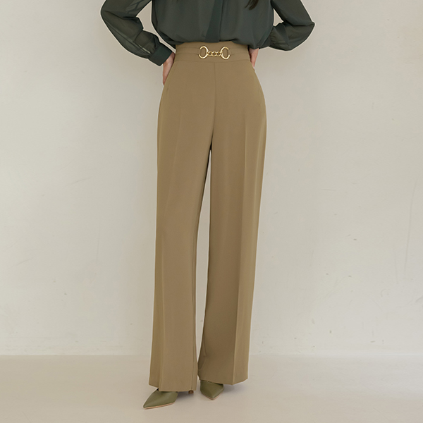 Luxury Gold Chain Soft Wide Slacks