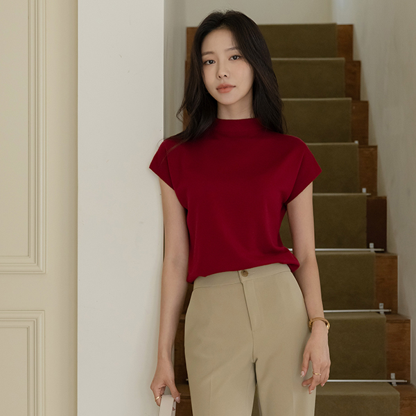 Autumn Color Basic Soft Half-Highneck Knit