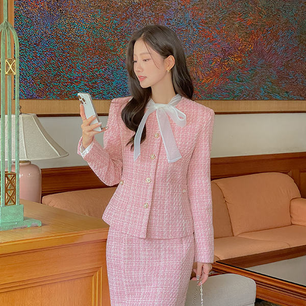 Fancy Tweed Set-up Jacket