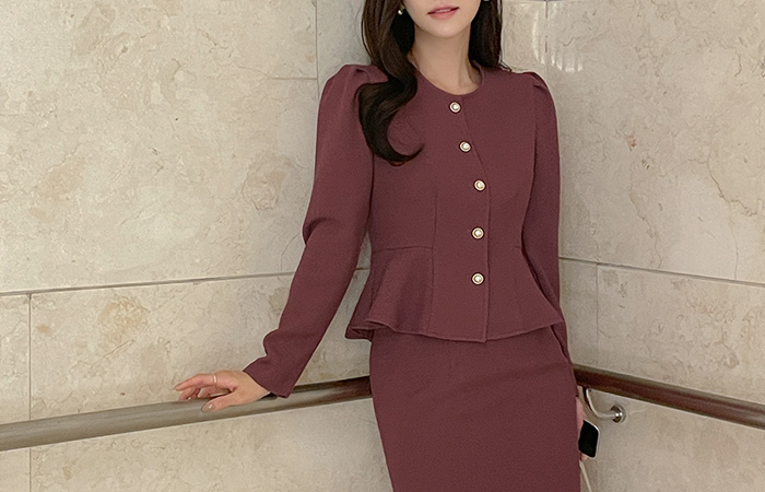 Audrey Peplum Silhouette Set-up Jacket