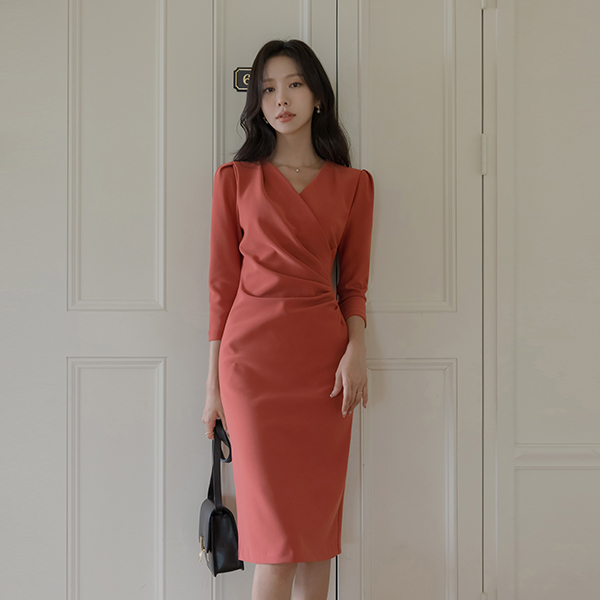 센슈얼 Shirring Span Wrab Dress(8부) Ⅱ