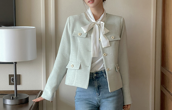 Feminine 소울 Tweed Jacket