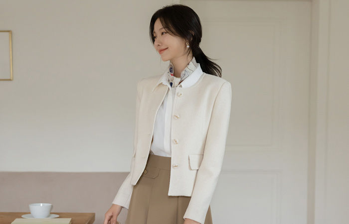 Feminine 소프트리 Wool Tweed Jacket