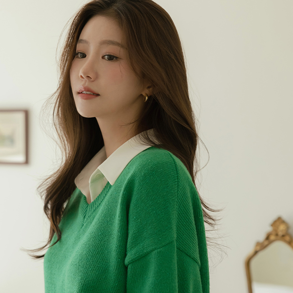 시에르 Cotton VNeck Daily Color Knit