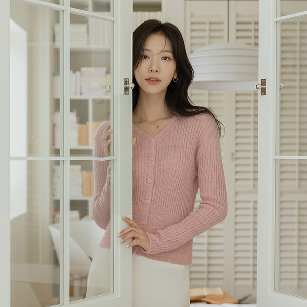 Alpaca Wool Corduroy Pretty fit Cardigan