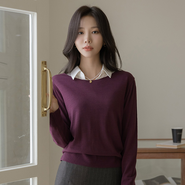 slender 와이드 넥 Daily Knit