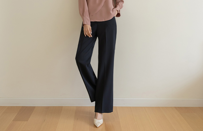 Perfect Buckle Semi- Boot-Cut Slacks