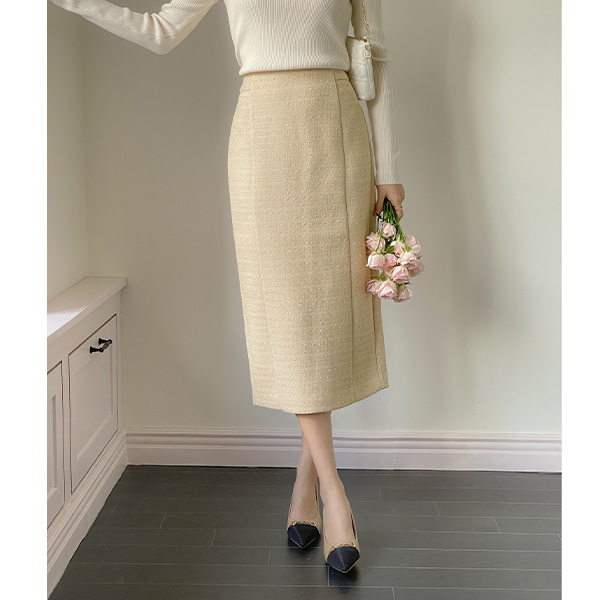 Coco H-line Tweed Set-up Skirt