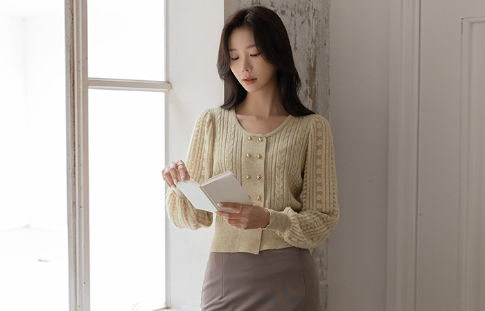 Romantic Lace Point Double Button Knit Ⅱ