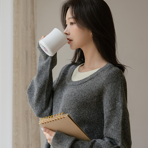 Cozy Color Combination layered Wool Knit