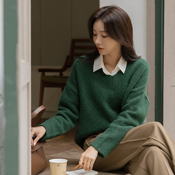 Cozy 리사이클 VNeck Wool Knit