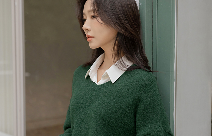 Cozy 리사이클 VNeck Wool Knit