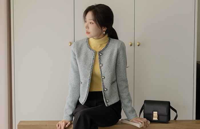 델리 Soft Pearl Tweed Jacket