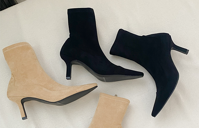 Cozy Suede Ankle Boots Heels