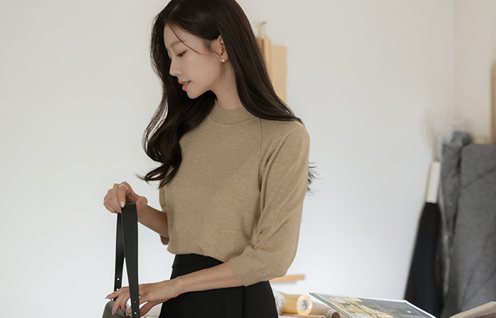 (1+1할인) Soft Touch Half-Highneck Knit