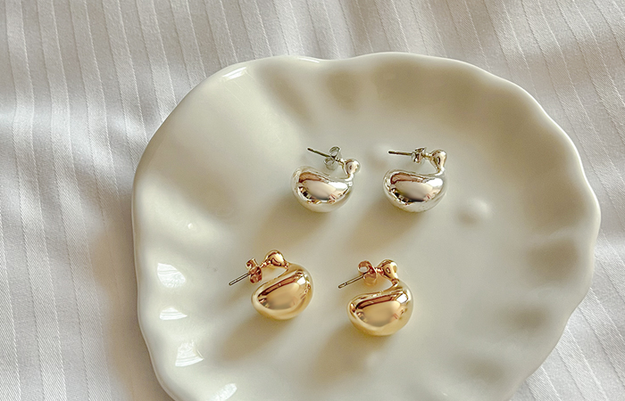 Water drop Silver&Gold Ring Earring