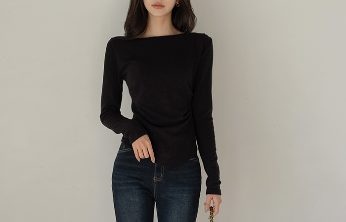 Cozy Angora Shirring Span T-shirt