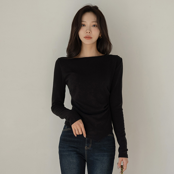 Cozy Angora Shirring Span T-shirt