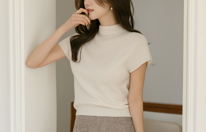 Cashmere&Fine Wool Cozy Half-Highneck Knit