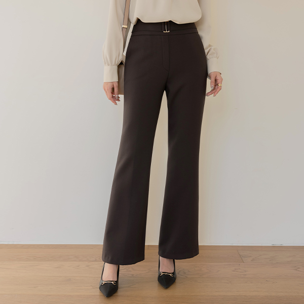 Winter Buckle Semi- Boot-Cut Fleece Slacks