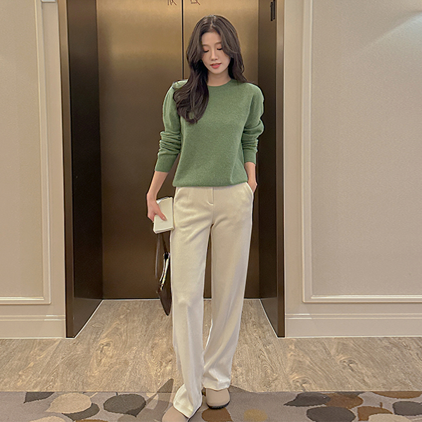 Fleece Lining wide fit Span Corduroy Pants