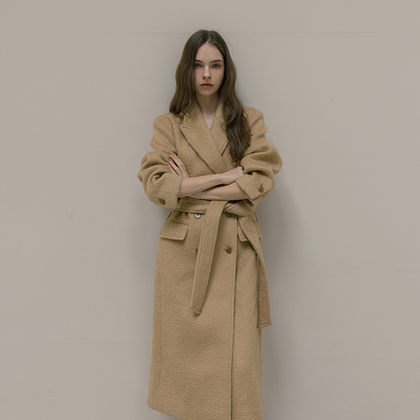 Wool&Alpaca Mohair Belted Long Coat