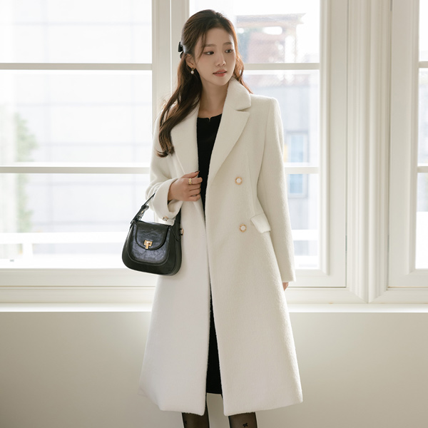 Cozy Pastel Color Double Button Wool Coat